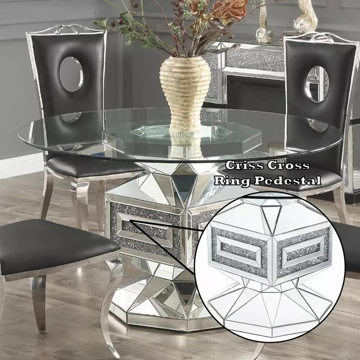 Noralie Clear 52" Round Dining Table