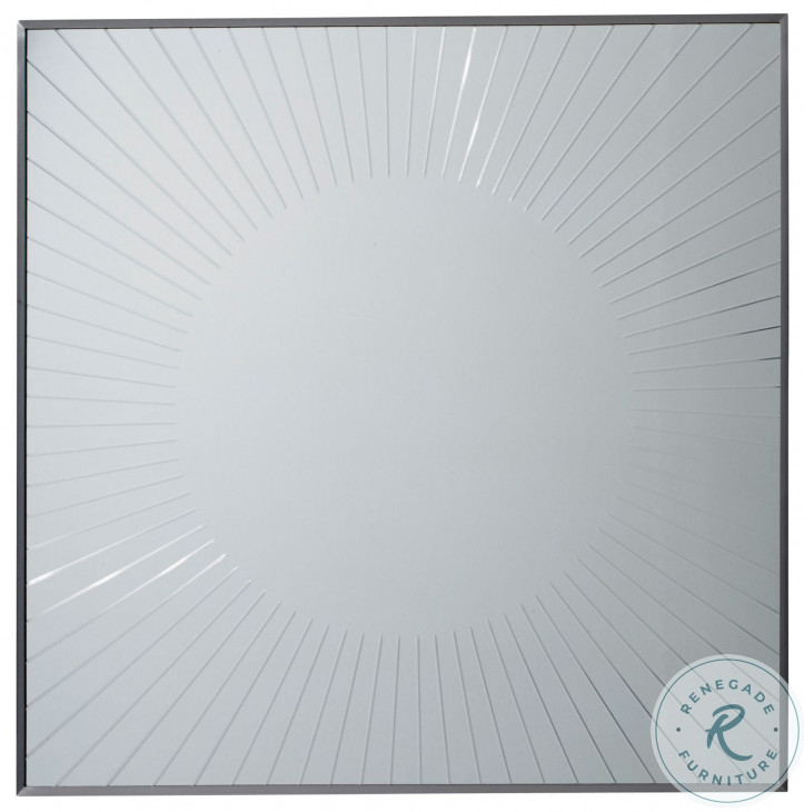 MacArthur Park Brushed Stainless Calliope Square Sunburst Mirror