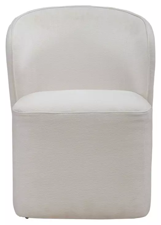 Dining Studio Ivory Upholstered Dining Chair with Casters