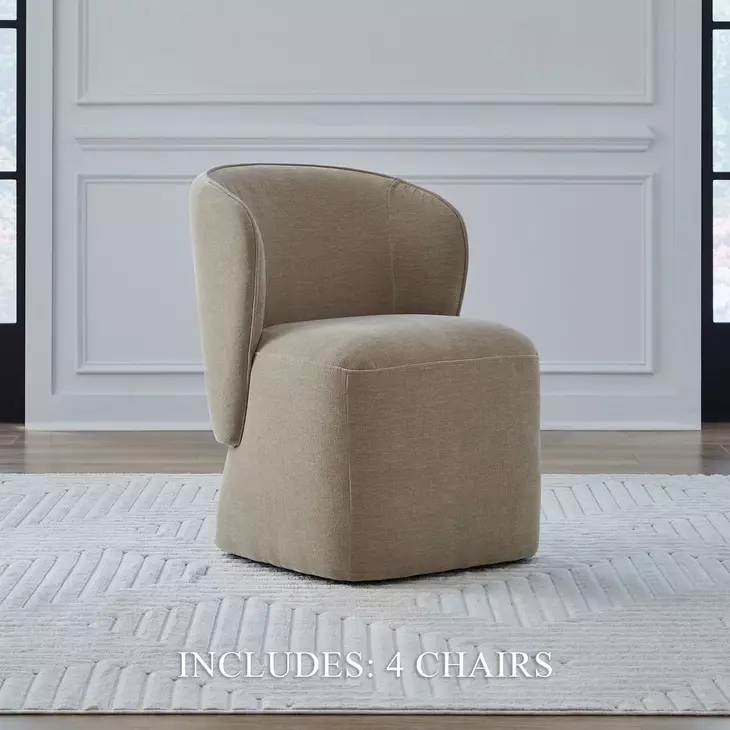 Dining Studio Wicker Upholstered Dining Chair with Casters Set of 4