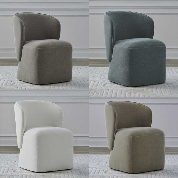 Accent Dining Truffle Upholstered Dining Chair with Casters Set of 4