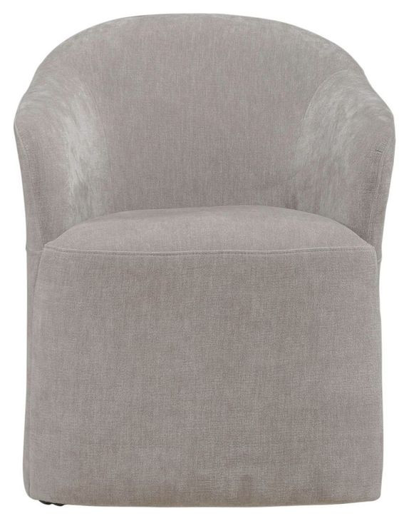 Accent Dining Truffle Upholstered Dining Arm Chair with Casters