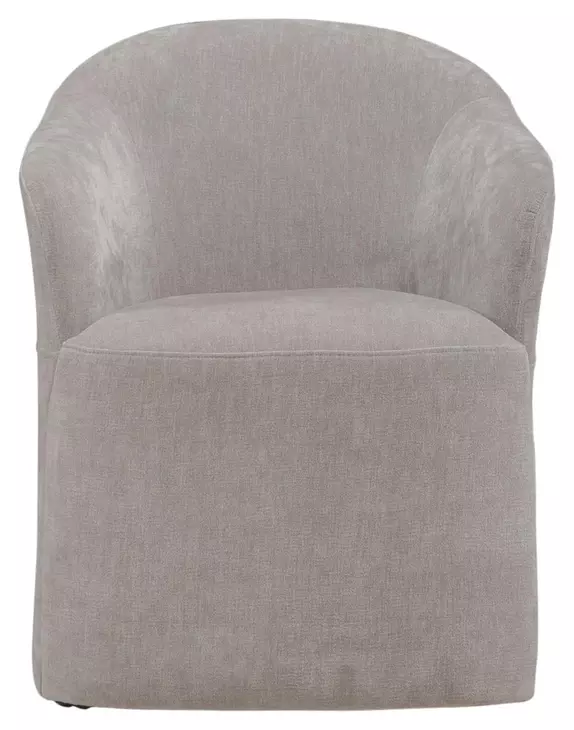 Dining Studio Truffle Upholstered Dining Arm Chair with Casters
