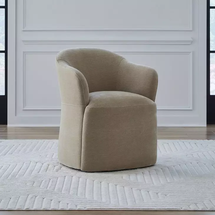Dining Studio Wicker Upholstered Dining Arm Chair with Casters