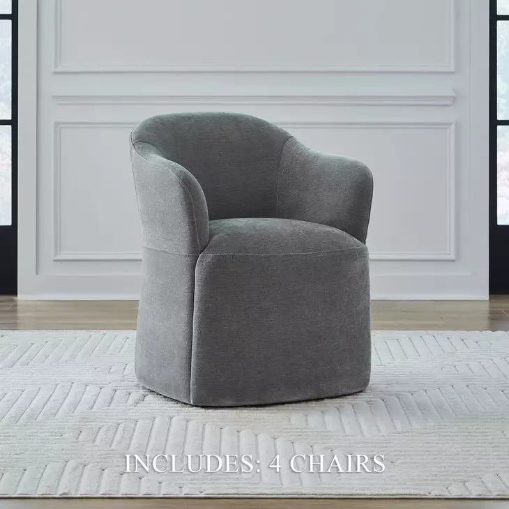 Dining Studio Sapphire Upholstered Dining Arm Chair with Casters Set of 4