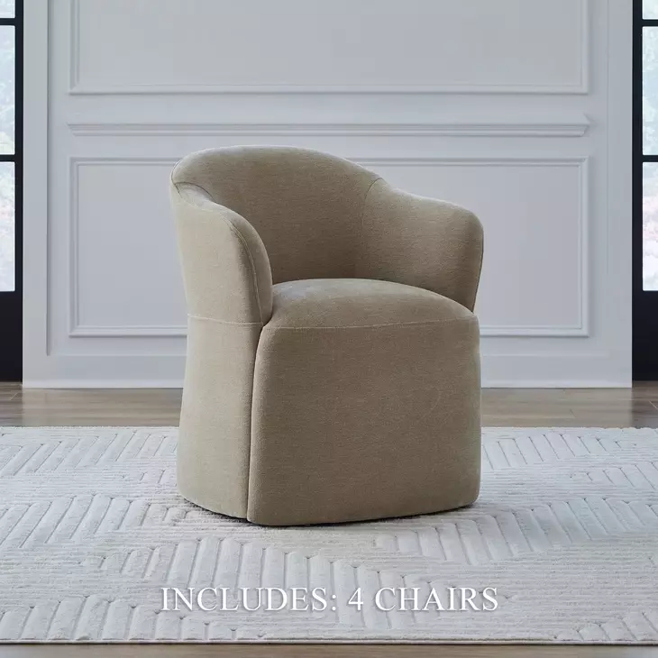 Dining Studio Wicker Upholstered Dining Arm Chair with Casters Set of 4