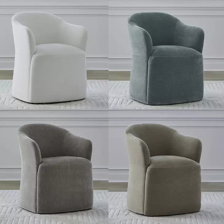 Dining Studio Sapphire Upholstered Dining Arm Chair with Casters Set of 4