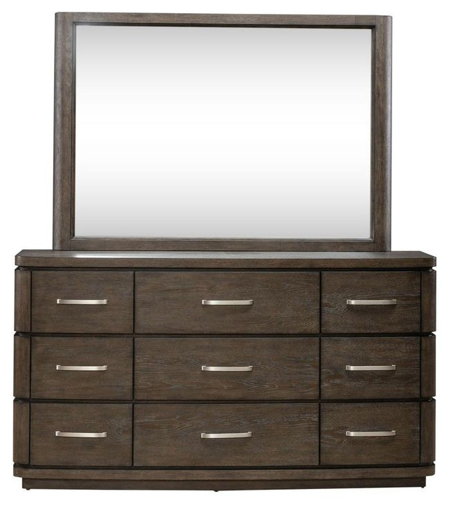Cascade Falls Satin Espresso 9 Drawer Dresser with Mirror