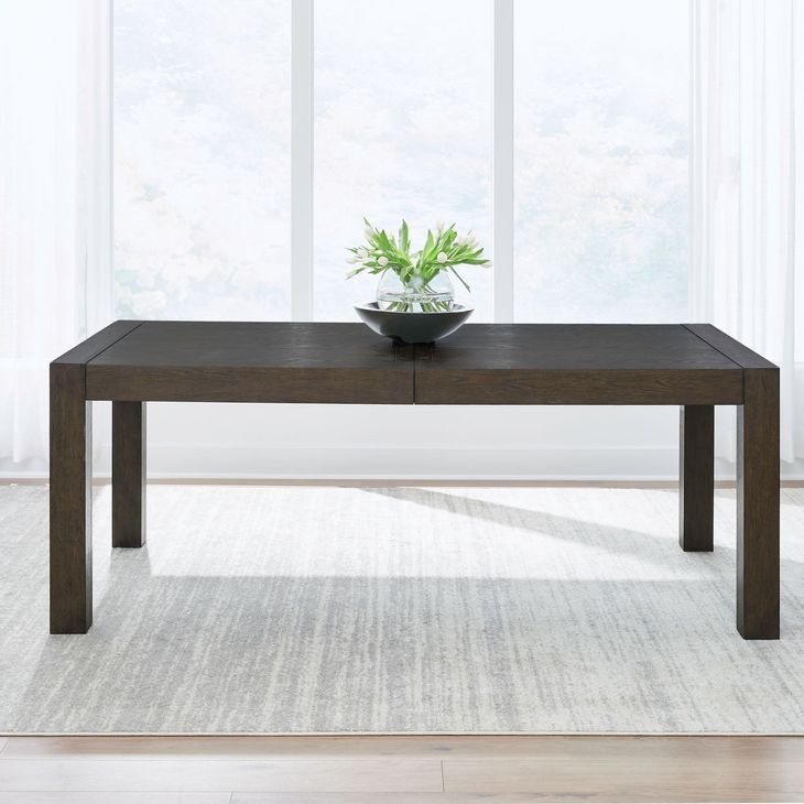 Rainier Falls Satin Espresso 100" Extendable Rectangular Dining Table