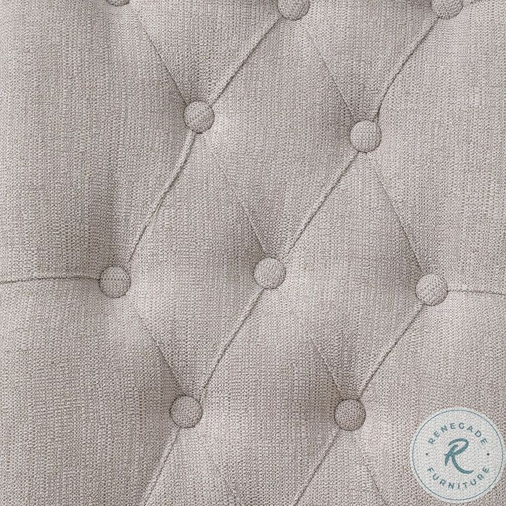 Yabeina Beige Linen and Gray Side Chair Set of 2