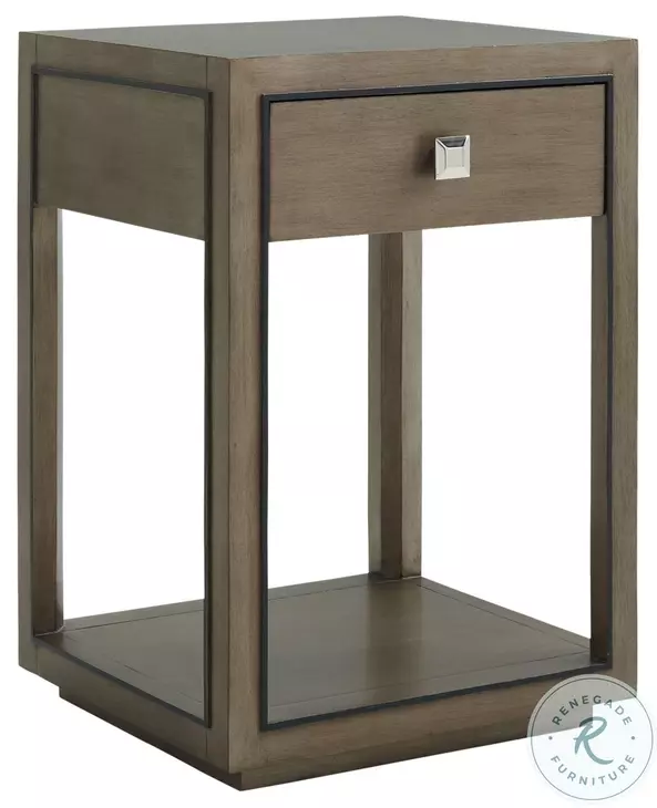 Ariana Charcoal Gray Margaux 1 Drawer Night Table