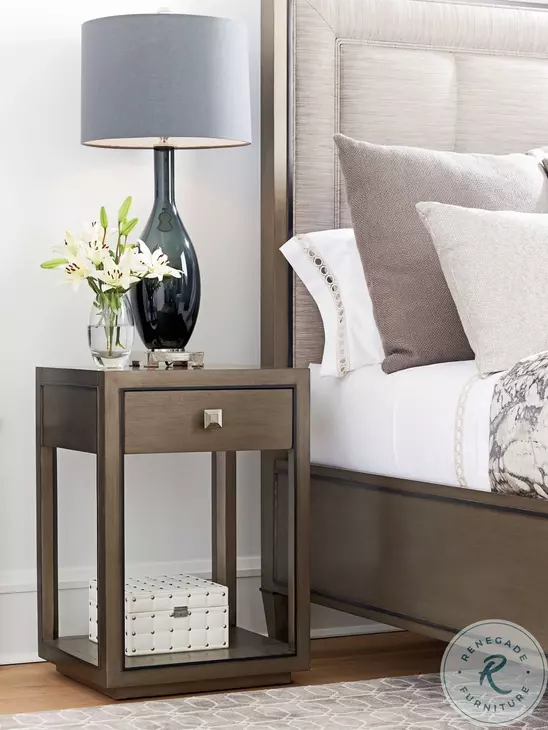 Ariana Charcoal Gray Margaux 1 Drawer Night Table