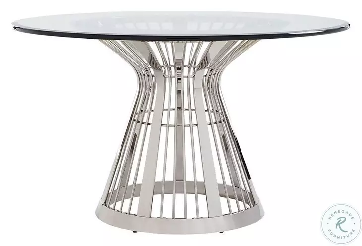 Ariana Platinum Stainless Riviera 54" Dining Table