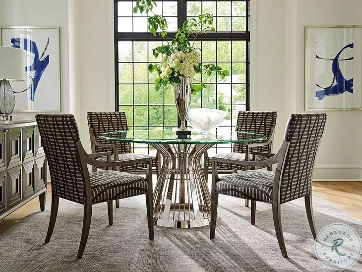 Ariana Platinum Stainless Riviera 60" Dining Table