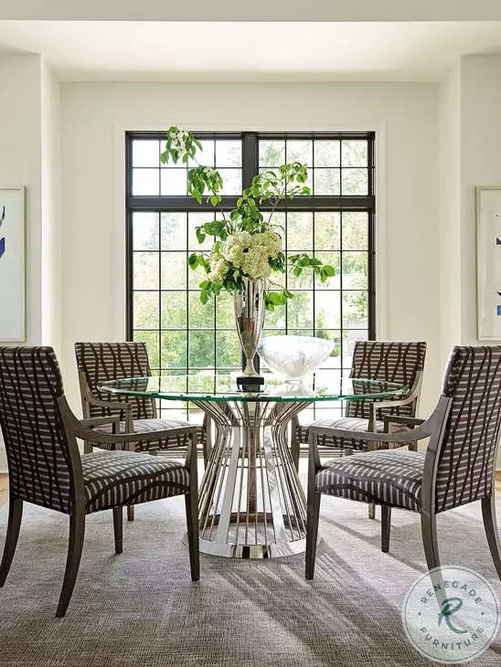 Ariana Platinum Stainless Riviera 60" Dining Table