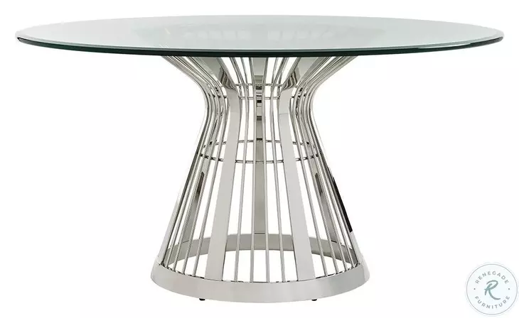 Ariana Platinum Stainless Riviera 60" Dining Table