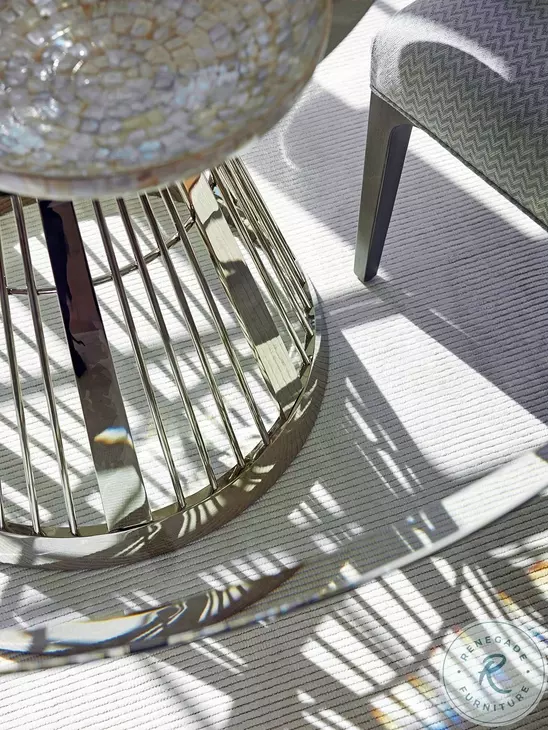 Ariana Platinum Stainless Riviera 54" Dining Table