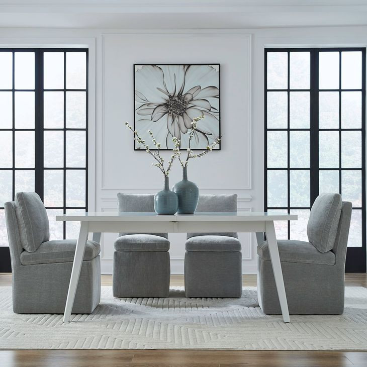 Accent Dining Sapphire Upholstered Pillowtop Dining Side Chair with Casters