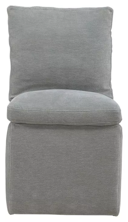 Dining Studio Sapphire Upholstered Pillowtop Dining Side Chair with Casters