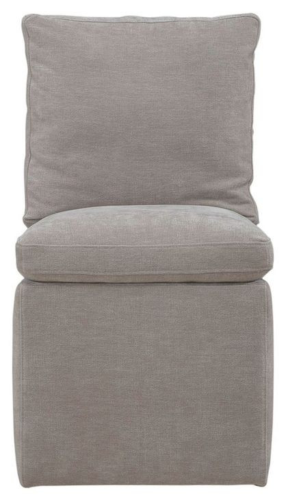 Accent Dining Truffle Upholstered Pillowtop Dining Side Chair with Casters