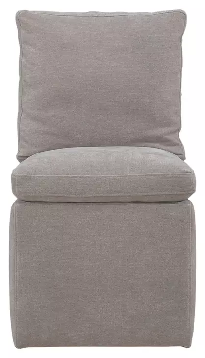 Dining Studio Truffle Upholstered Pillowtop Dining Side Chair with Casters
