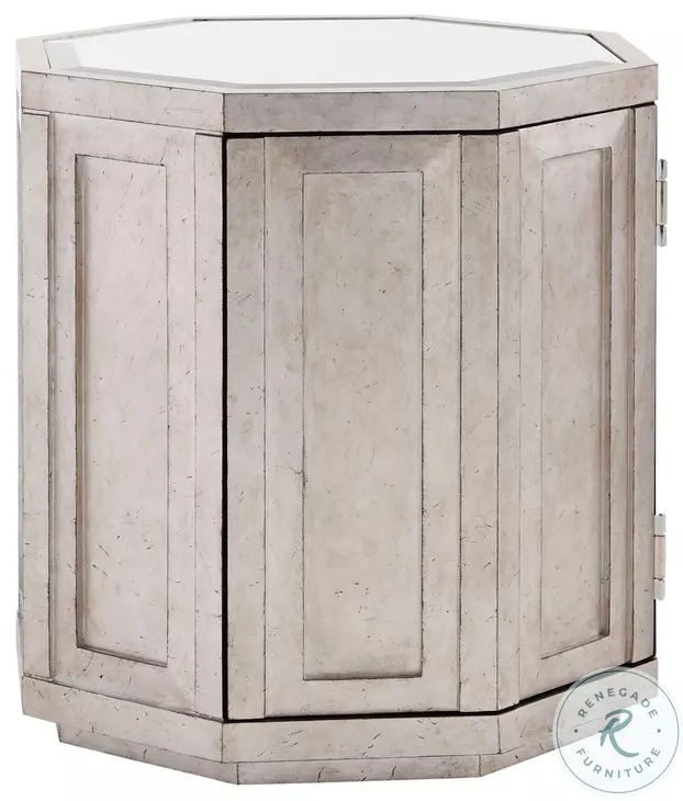 Ariana Silver Leaf Rochelle Octagonal Storage Table