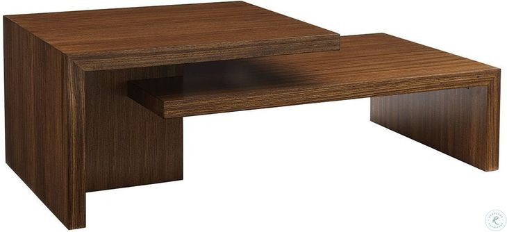 Kitano Dark Umber Cascade Rectangular Cocktail Table