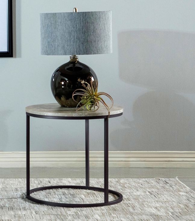 Lainey Grey And Gunmetal End Table
