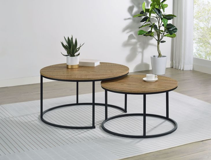 Lainey Mango Round Nesting Occassional Table Set