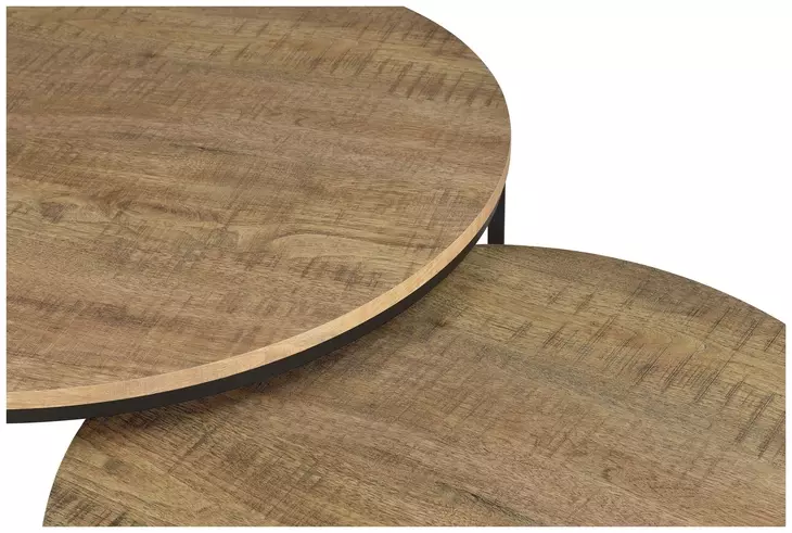 Lainey Mango Round Nesting Coffee Table Set of 2