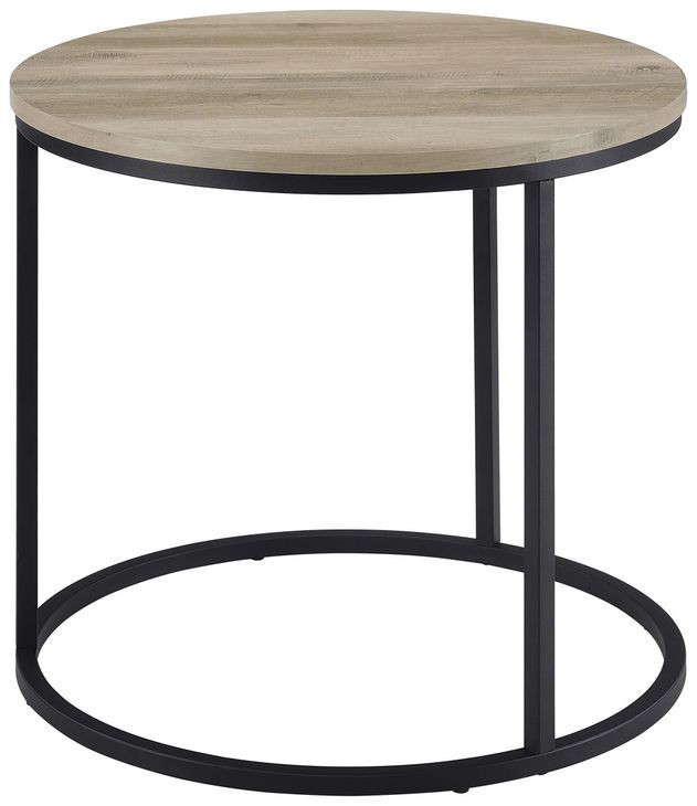 Lainey Distressed Pine Round Nesting Occassional Table Set