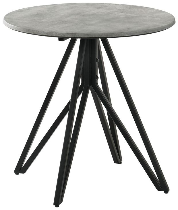 Hadi Cement And Gunmetal End Table