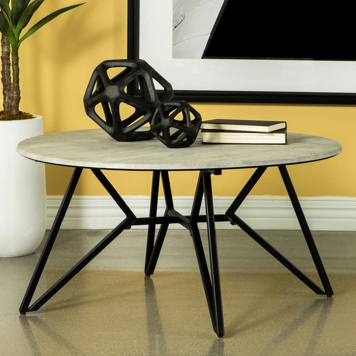 Hadi Cement And Gunmetal Coffee Table