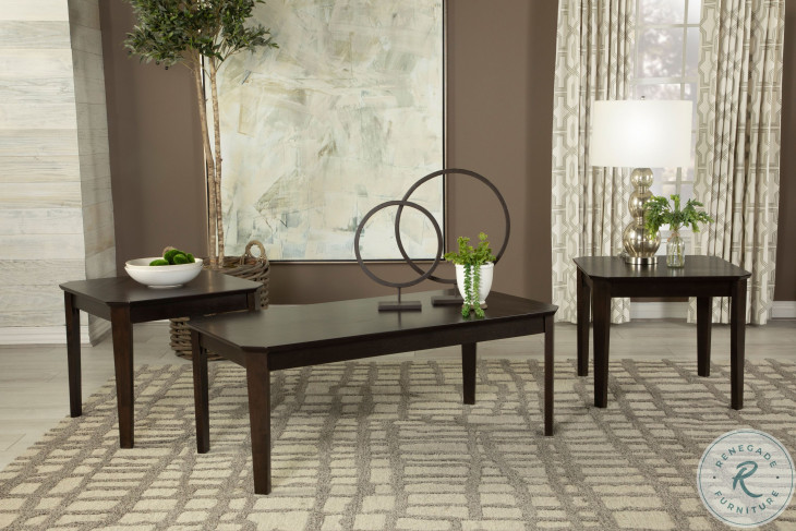 736184 Dark Brown 3 Piece Occasional Table Set From Coaster | Coleman ...