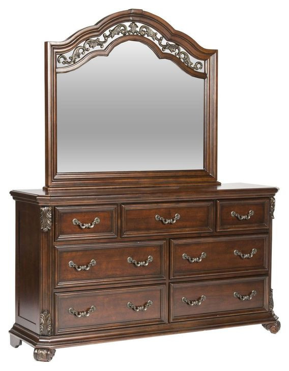 Tuscany Estates Cognac 7 Drawer Dresser with Mirror
