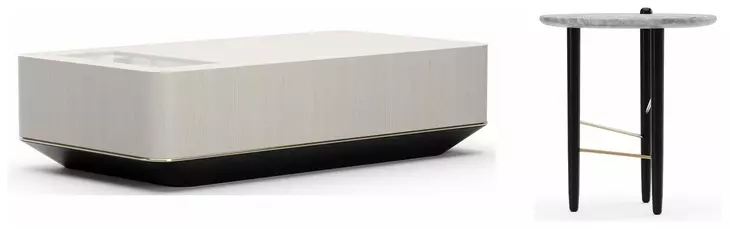 Madera Opal Ash and Modern Walnut Plinth Occasional Table Set