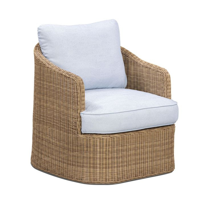 Axel Blue Performance Fabric Upholstered Outdoor Accent Chair