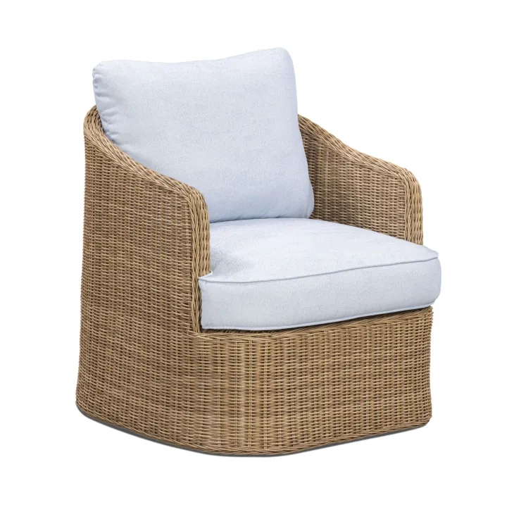 Axel Blue Performance Fabric Upholstered Outdoor Accent Chair