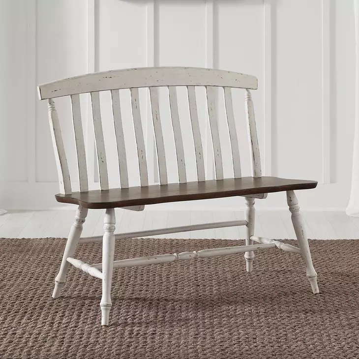 Al Fresco Graphite and Whitestone 42" Dining Bench