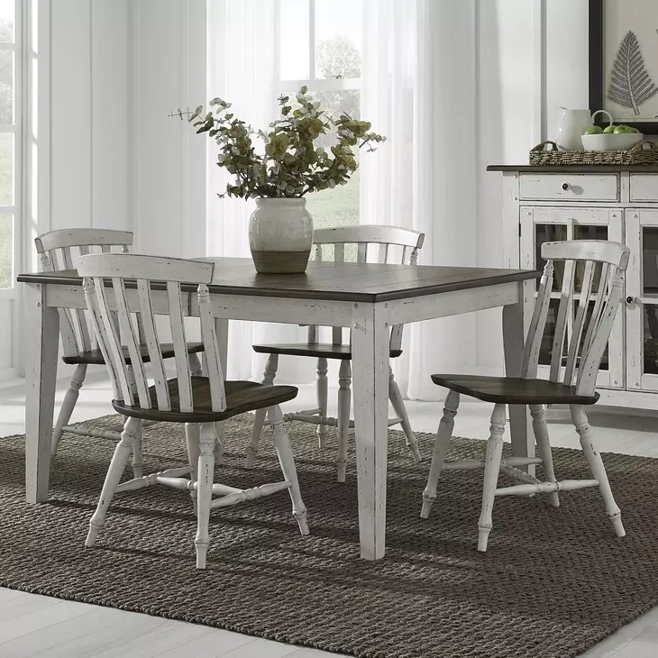 Garden Terrace Graphite and Whitestone 5 Piece Dining Set