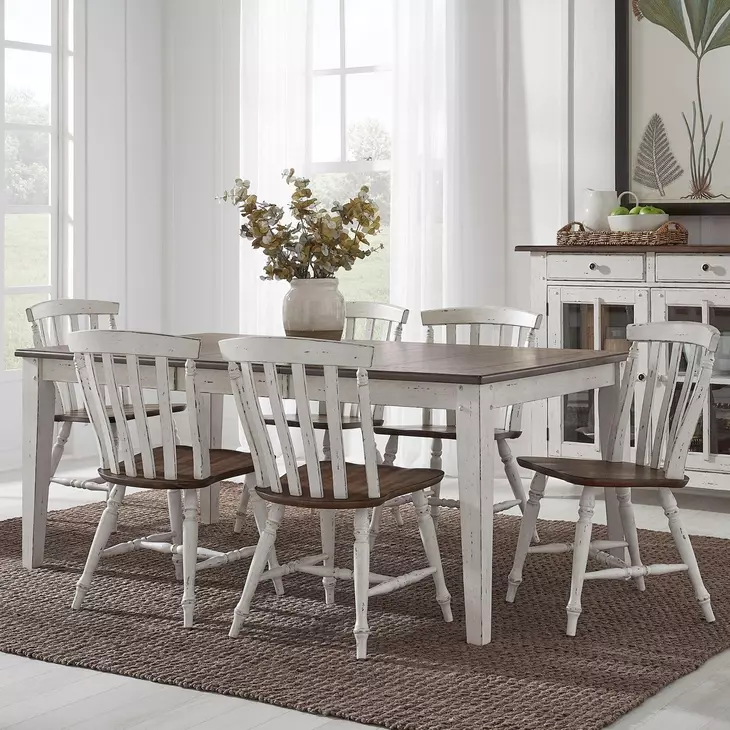 Al Fresco Graphite and Whitestone 74" Extendable Rectangular Dining Table