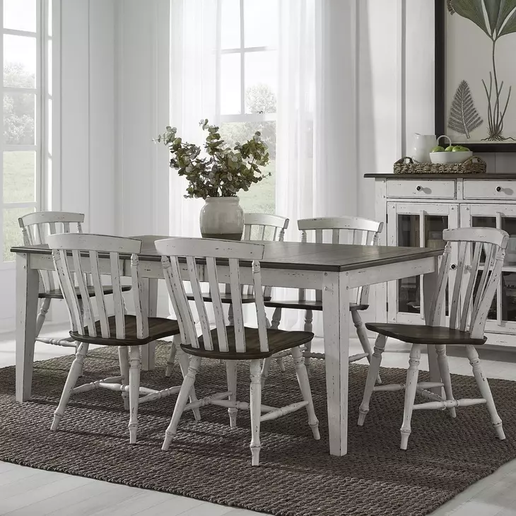 Garden Terrace Graphite and Whitestone 7 Piece Dining Set