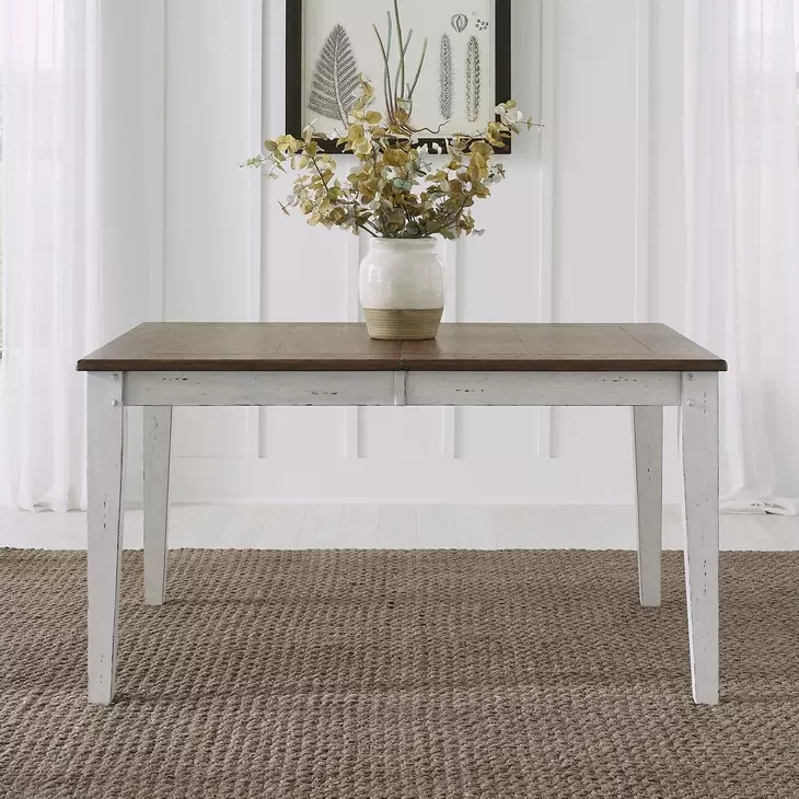 Al Fresco Graphite and Whitestone 74" Extendable Rectangular Dining Table