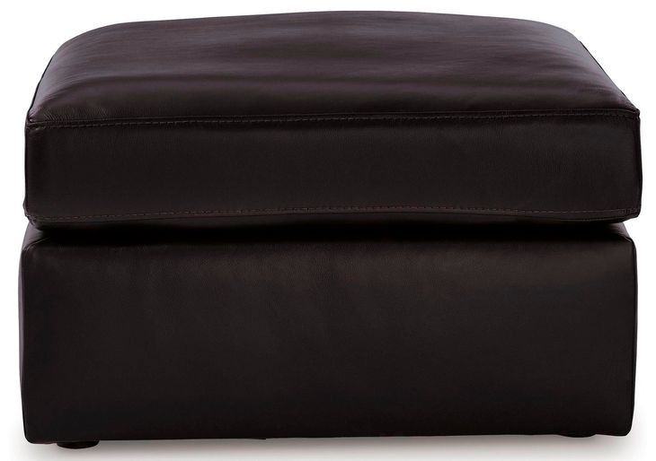 ModMax II Black Leather Oversized Accent Ottoman