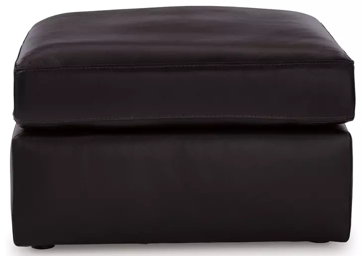 ModMax II Black Leather Oversized Accent Ottoman