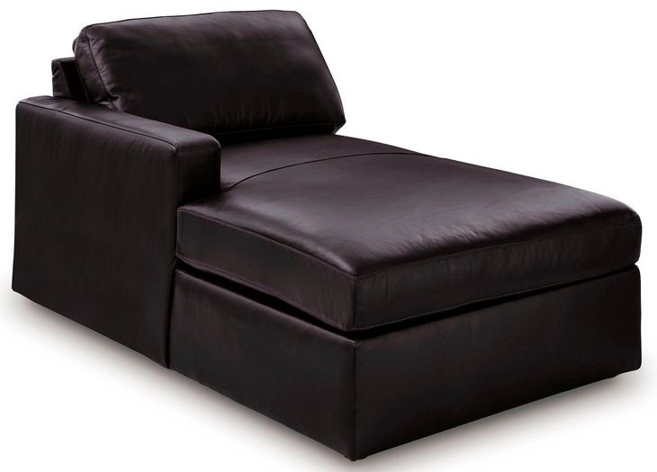 ModMax II Black Leather 3 Piece Sectional Sofa Chaise