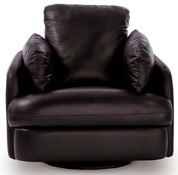 ModMax II Black Leather Swivel Glider Recliner