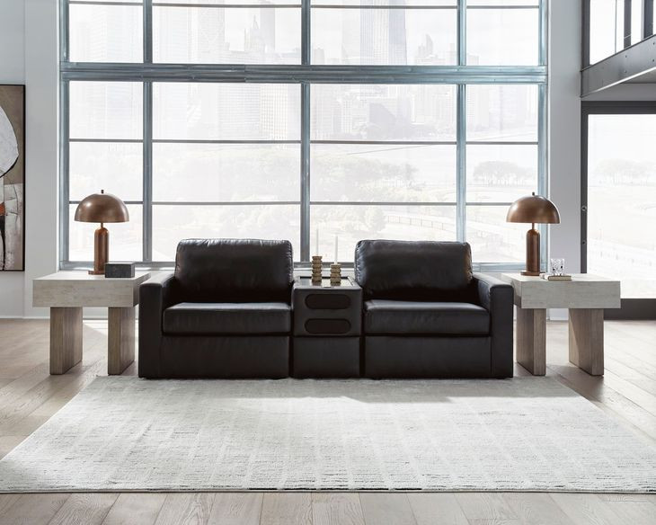 ModMax II Black Leather Sofa Sectional