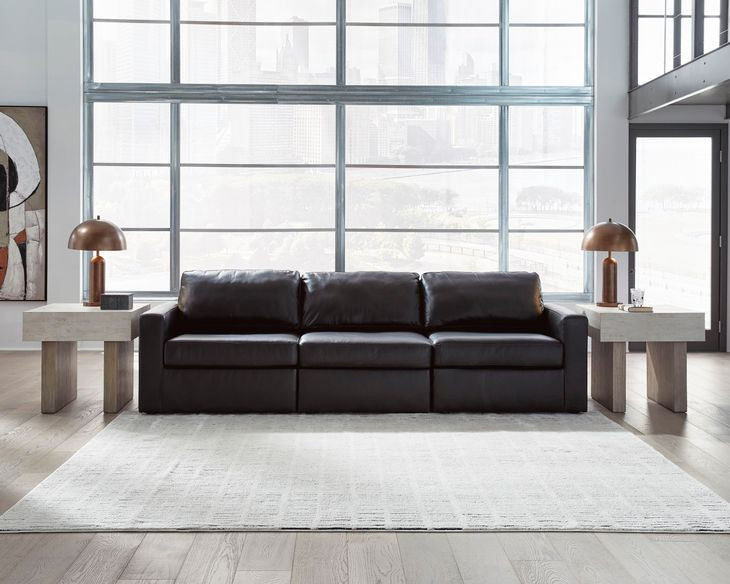 ModMax II Black Leather 3 Piece Modular Sofa