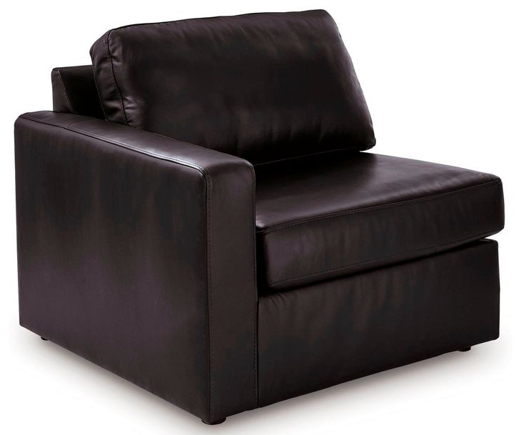 ModMax II Black Leather 2 Piece Modular Loveseat